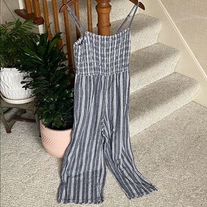 GAP Coastal Linen Blend Smocked Jumpsuit